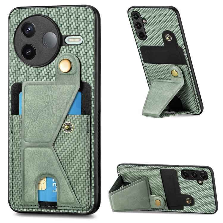 Carbon Fiber Wallet Flip Card K-shaped Holder Phone Case, For Xiaomi 15T, For Redmi 15C 5G / 4G Global 171mm, For Redmi K80 Pro / Poco F7 Ultra, For Redmi K80 / Poco F7 Pro, For Redmi Turbo 4, For Xiaomi Poco X7 Pro, For Redmi Note 12 5G               ...