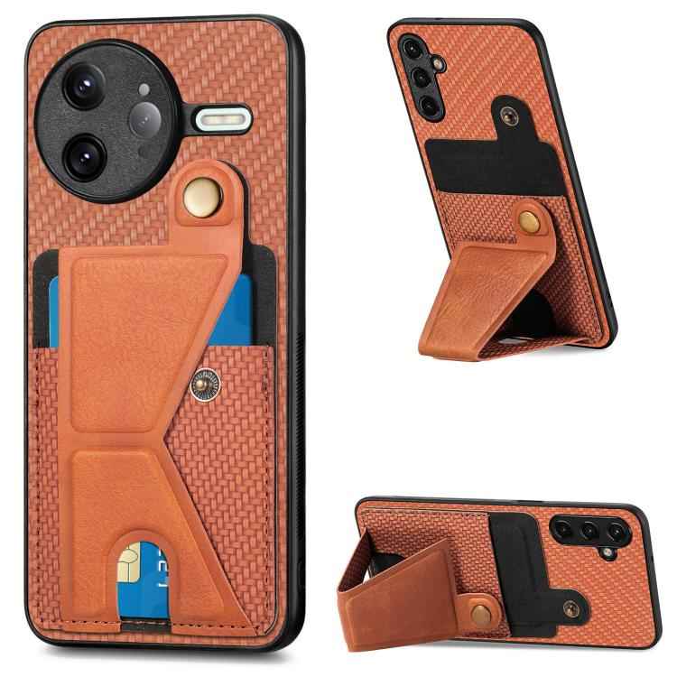 Carbon Fiber Wallet Flip Card K-shaped Holder Phone Case, For Xiaomi 15T, For Redmi 15C 5G / 4G Global 171mm, For Redmi K80 Pro / Poco F7 Ultra, For Redmi K80 / Poco F7 Pro, For Redmi Turbo 4, For Xiaomi Poco X7 Pro, For Redmi Note 12 5G               ...