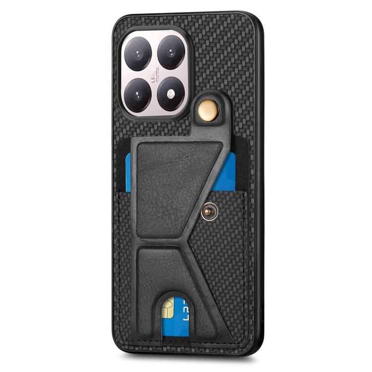Carbon Fiber Wallet Flip Card K-shaped Holder Phone Case, For Xiaomi 15T, For Redmi 15C 5G / 4G Global 171mm, For Redmi K80 Pro / Poco F7 Ultra, For Redmi K80 / Poco F7 Pro, For Redmi Turbo 4, For Xiaomi Poco X7 Pro, For Redmi Note 12 5G               ...