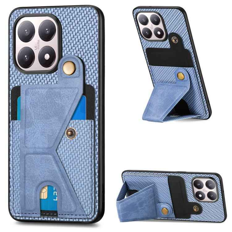 Carbon Fiber Wallet Flip Card K-shaped Holder Phone Case, For Xiaomi 15T, For Redmi 15C 5G / 4G Global 171mm, For Redmi K80 Pro / Poco F7 Ultra, For Redmi K80 / Poco F7 Pro, For Redmi Turbo 4, For Xiaomi Poco X7 Pro, For Redmi Note 12 5G               ...