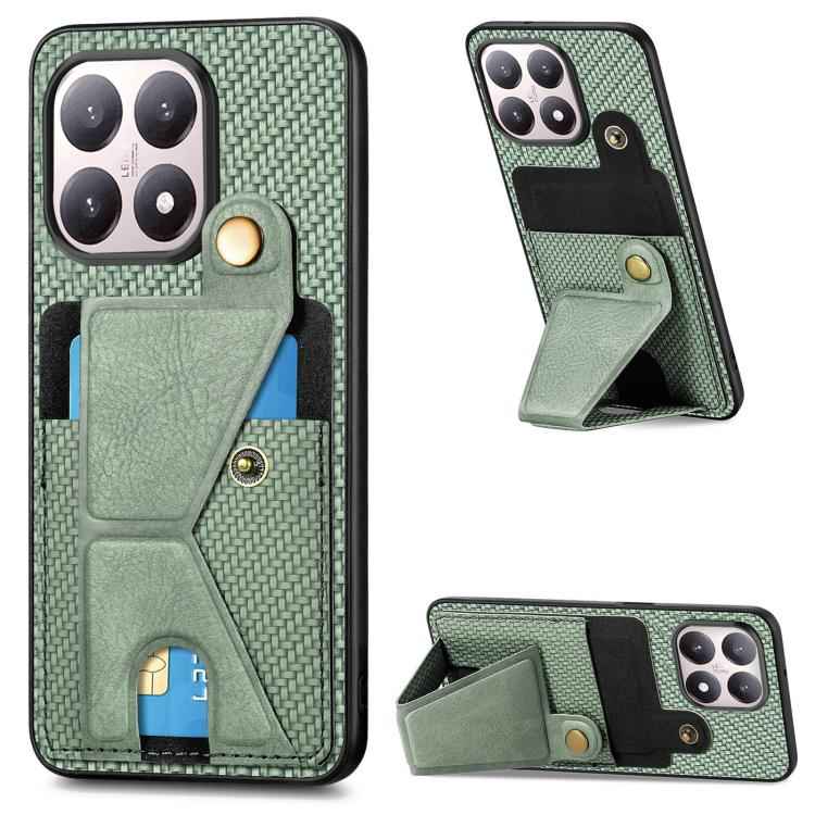 Carbon Fiber Wallet Flip Card K-shaped Holder Phone Case, For Xiaomi 15T, For Redmi 15C 5G / 4G Global 171mm, For Redmi K80 Pro / Poco F7 Ultra, For Redmi K80 / Poco F7 Pro, For Redmi Turbo 4, For Xiaomi Poco X7 Pro, For Redmi Note 12 5G               ...