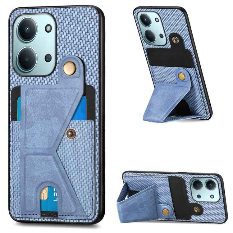 Carbon Fiber Wallet Flip Card K-shaped Holder Phone Case, For Xiaomi 15T, For Redmi 15C 5G / 4G Global 171mm, For Redmi K80 Pro / Poco F7 Ultra, For Redmi K80 / Poco F7 Pro, For Redmi Turbo 4, For Xiaomi Poco X7 Pro, For Redmi Note 12 5G               ...