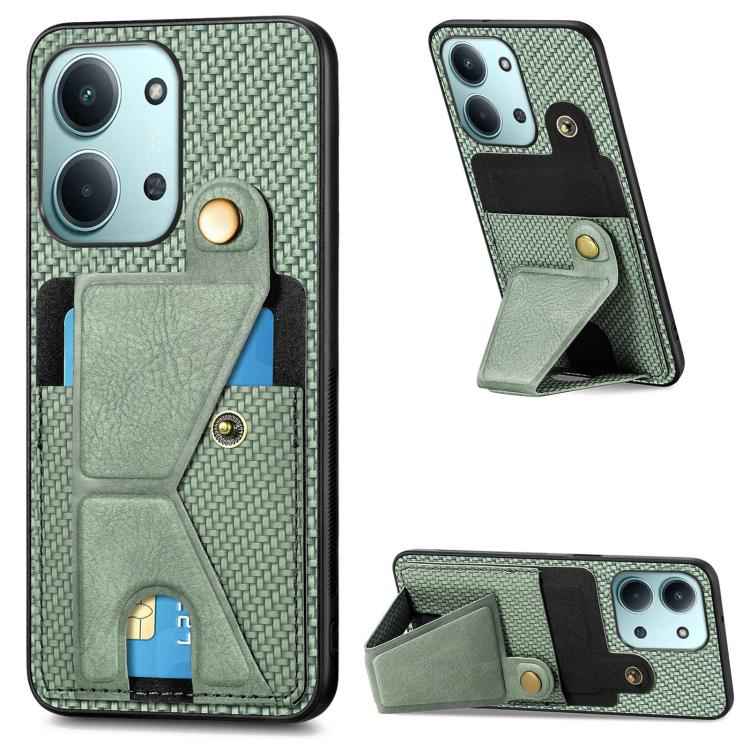 Carbon Fiber Wallet Flip Card K-shaped Holder Phone Case, For Xiaomi 15T, For Redmi 15C 5G / 4G Global 171mm, For Redmi K80 Pro / Poco F7 Ultra, For Redmi K80 / Poco F7 Pro, For Redmi Turbo 4, For Xiaomi Poco X7 Pro, For Redmi Note 12 5G               ...