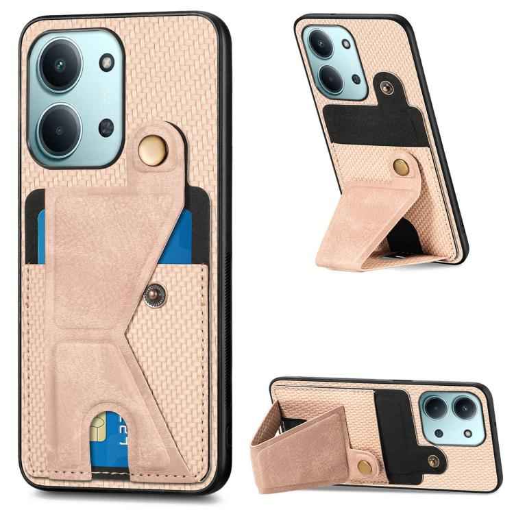 Carbon Fiber Wallet Flip Card K-shaped Holder Phone Case, For Xiaomi 15T, For Redmi 15C 5G / 4G Global 171mm, For Redmi K80 Pro / Poco F7 Ultra, For Redmi K80 / Poco F7 Pro, For Redmi Turbo 4, For Xiaomi Poco X7 Pro, For Redmi Note 12 5G               ...