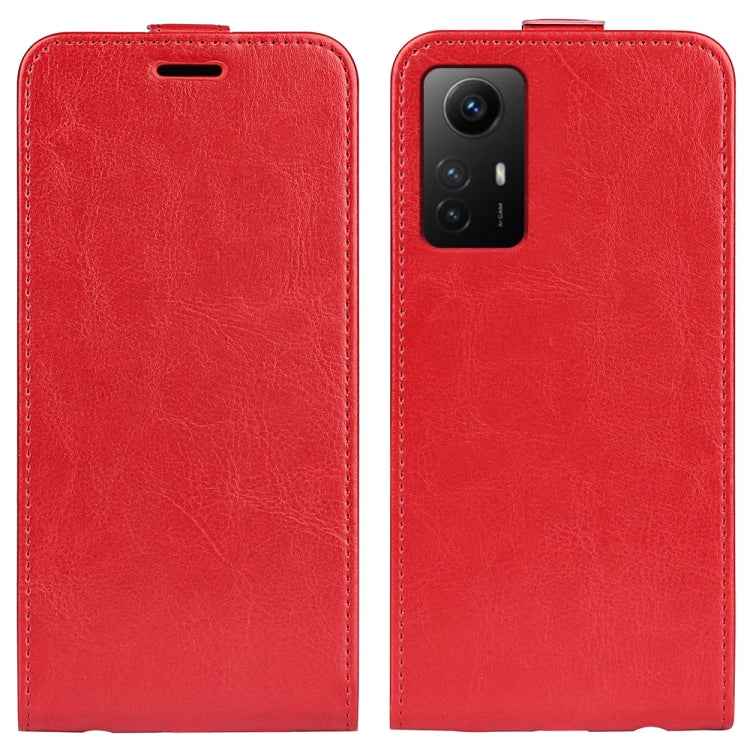 R64 Texture Single Vertical Flip Leather Phone Case, For Redmi Note 12S
