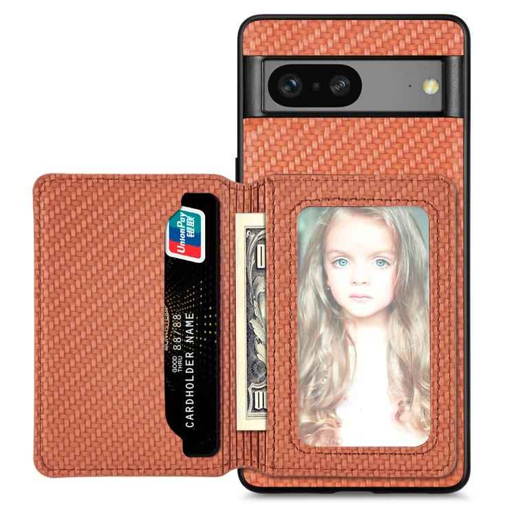 Carbon Fiber Magnetic Card Bag Phone Case, For Google Pixel 10 Pro XL, For Google Pixel 10 / 10 Pro, For Google Pixel 9a, For Google Pixel 9 Pro XL, For Google Pixel 9 / 9 Pro, For Google Pixel 7a, For Google Pixel 6