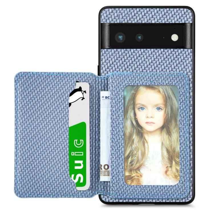 Carbon Fiber Magnetic Card Bag Phone Case, For Google Pixel 10 Pro XL, For Google Pixel 10 / 10 Pro, For Google Pixel 9a, For Google Pixel 9 Pro XL, For Google Pixel 9 / 9 Pro, For Google Pixel 7a, For Google Pixel 6