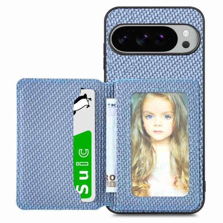Carbon Fiber Magnetic Card Bag Phone Case, For Google Pixel 10 Pro XL, For Google Pixel 10 / 10 Pro, For Google Pixel 9a, For Google Pixel 9 Pro XL, For Google Pixel 9 / 9 Pro, For Google Pixel 7a, For Google Pixel 6