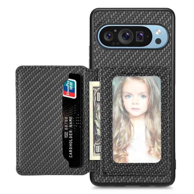 Carbon Fiber Magnetic Card Bag Phone Case, For Google Pixel 10 Pro XL, For Google Pixel 10 / 10 Pro, For Google Pixel 9a, For Google Pixel 9 Pro XL, For Google Pixel 9 / 9 Pro, For Google Pixel 7a, For Google Pixel 6