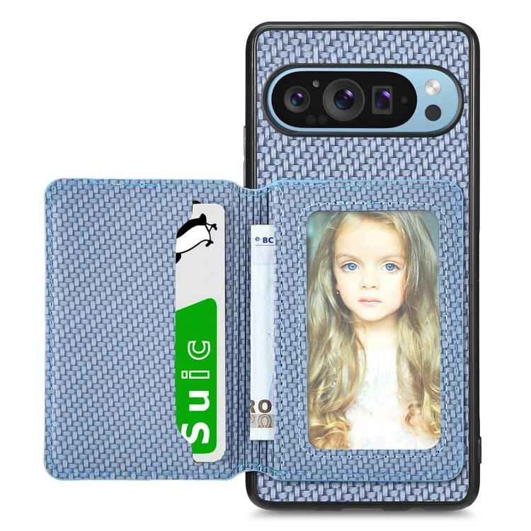 Carbon Fiber Magnetic Card Bag Phone Case, For Google Pixel 10 Pro XL, For Google Pixel 10 / 10 Pro, For Google Pixel 9a, For Google Pixel 9 Pro XL, For Google Pixel 9 / 9 Pro, For Google Pixel 7a, For Google Pixel 6