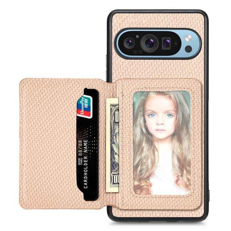 Carbon Fiber Magnetic Card Bag Phone Case, For Google Pixel 10 Pro XL, For Google Pixel 10 / 10 Pro, For Google Pixel 9a, For Google Pixel 9 Pro XL, For Google Pixel 9 / 9 Pro, For Google Pixel 7a, For Google Pixel 6