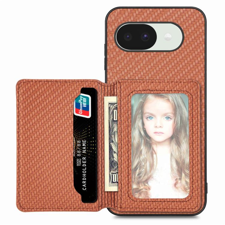 Carbon Fiber Magnetic Card Bag Phone Case, For Google Pixel 11 Pro XL, For Google Pixel 11, For Google Pixel 11 Pro, For Google Pixel 10a, For Google Pixel 10 Pro XL, For Google Pixel 9a, For Google Pixel 9 Pro XL, For Google Pixel 7a, For Google Pixel 6