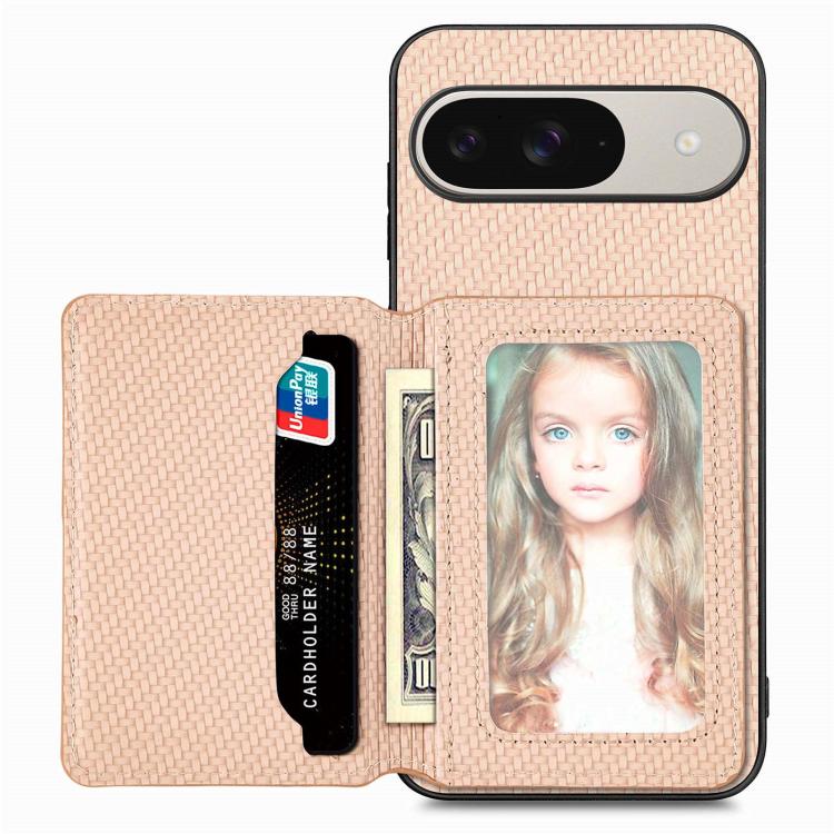 Carbon Fiber Magnetic Card Bag Phone Case, For Google Pixel 11 Pro XL, For Google Pixel 11, For Google Pixel 11 Pro, For Google Pixel 10a, For Google Pixel 10 Pro XL, For Google Pixel 9a, For Google Pixel 9 Pro XL, For Google Pixel 7a, For Google Pixel 6