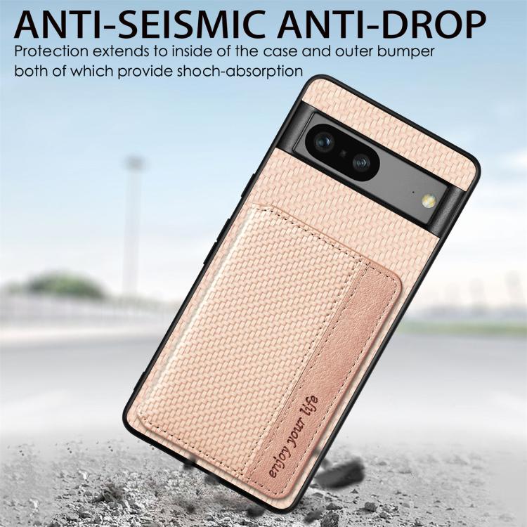 Carbon Fiber Magnetic Card Bag Phone Case, For Google Pixel 10 / 10 Pro, For Google Pixel 9 / 9 Pro
