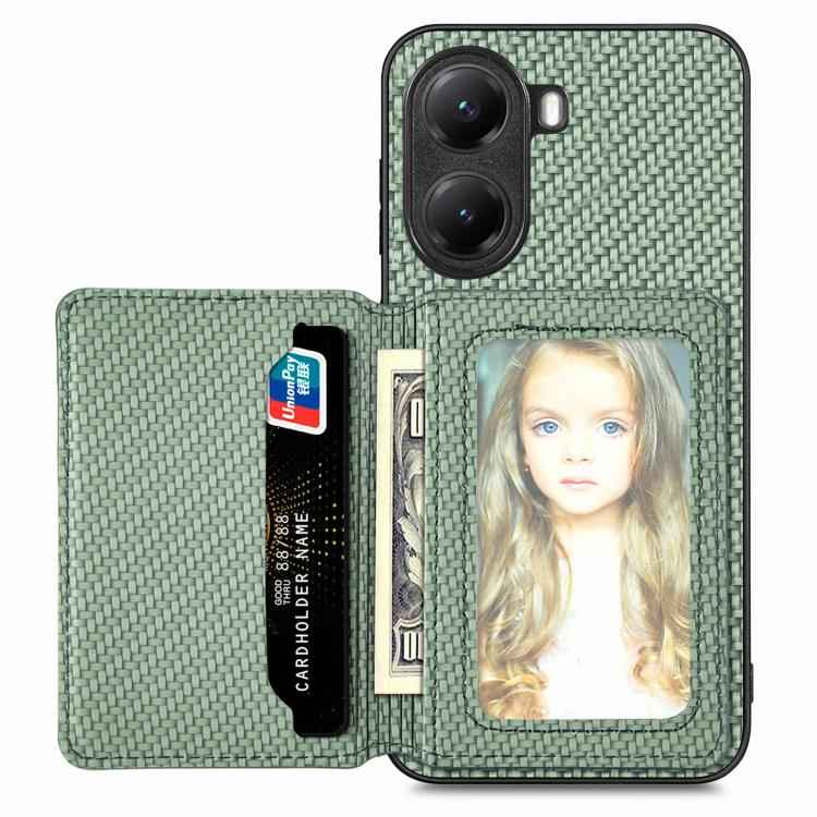 Carbon Fiber Magnetic Card Bag Phone Case, For Xiaomi 17 Pro Max, For Xiaomi 17 Pro, For Redmi 15C 5G / 4G Global 171mm, For Xiaomi 15T Pro, For Xiaomi 15T, For Redmi K80 Pro / Poco F7 Ultra, For Redmi K80 / Poco F7 Pro, For Redmi Turbo 4              ...