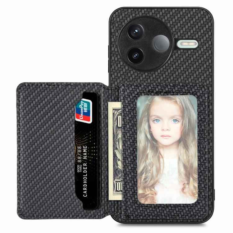 Carbon Fiber Magnetic Card Bag Phone Case, For Xiaomi 17 Pro Max, For Xiaomi 17 Pro, For Redmi 15C 5G / 4G Global 171mm, For Xiaomi 15T Pro, For Xiaomi 15T, For Redmi K80 Pro / Poco F7 Ultra, For Redmi K80 / Poco F7 Pro, For Redmi Turbo 4              ...