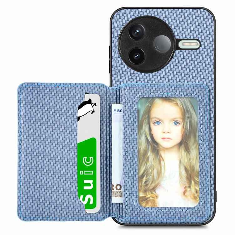 Carbon Fiber Magnetic Card Bag Phone Case, For Xiaomi 17 Pro Max, For Xiaomi 17 Pro, For Redmi 15C 5G / 4G Global 171mm, For Xiaomi 15T Pro, For Xiaomi 15T, For Redmi K80 Pro / Poco F7 Ultra, For Redmi K80 / Poco F7 Pro, For Redmi Turbo 4              ...