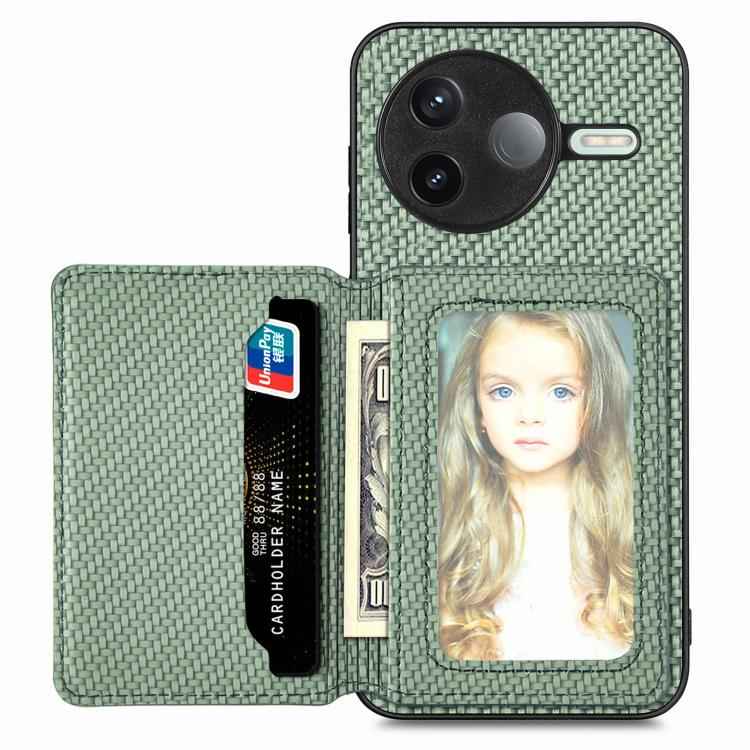 Carbon Fiber Magnetic Card Bag Phone Case, For Xiaomi 17 Pro Max, For Xiaomi 17 Pro, For Redmi 15C 5G / 4G Global 171mm, For Xiaomi 15T Pro, For Xiaomi 15T, For Redmi K80 Pro / Poco F7 Ultra, For Redmi K80 / Poco F7 Pro, For Redmi Turbo 4              ...