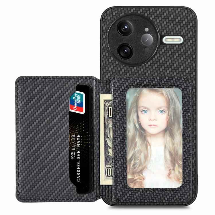 Carbon Fiber Magnetic Card Bag Phone Case, For Xiaomi 17 Pro Max, For Xiaomi 17 Pro, For Redmi 15C 5G / 4G Global 171mm, For Xiaomi 15T Pro, For Xiaomi 15T, For Redmi K80 Pro / Poco F7 Ultra, For Redmi K80 / Poco F7 Pro, For Redmi Turbo 4              ...