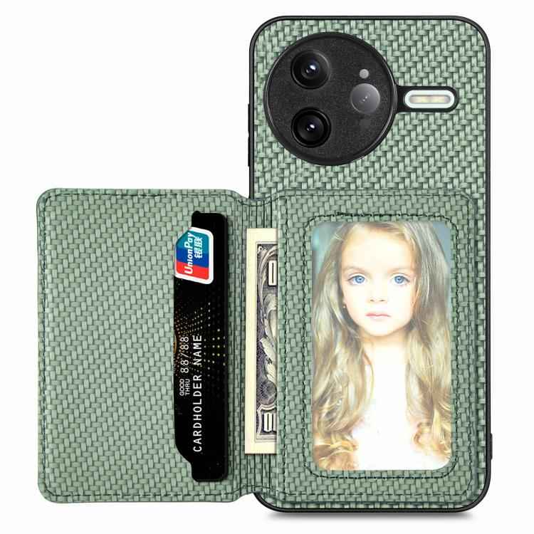 Carbon Fiber Magnetic Card Bag Phone Case, For Xiaomi 17 Pro Max, For Xiaomi 17 Pro, For Redmi 15C 5G / 4G Global 171mm, For Xiaomi 15T Pro, For Xiaomi 15T, For Redmi K80 Pro / Poco F7 Ultra, For Redmi K80 / Poco F7 Pro, For Redmi Turbo 4              ...