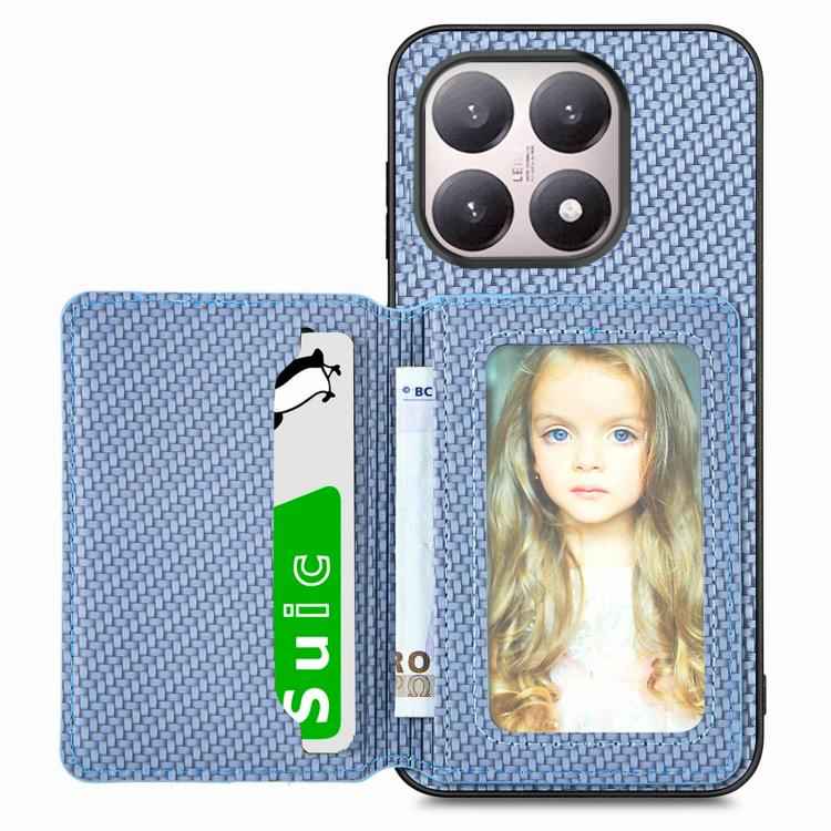 Carbon Fiber Magnetic Card Bag Phone Case, For Xiaomi 17 Pro Max, For Xiaomi 17 Pro, For Redmi 15C 5G / 4G Global 171mm, For Xiaomi 15T Pro, For Xiaomi 15T, For Redmi K80 Pro / Poco F7 Ultra, For Redmi K80 / Poco F7 Pro, For Redmi Turbo 4              ...