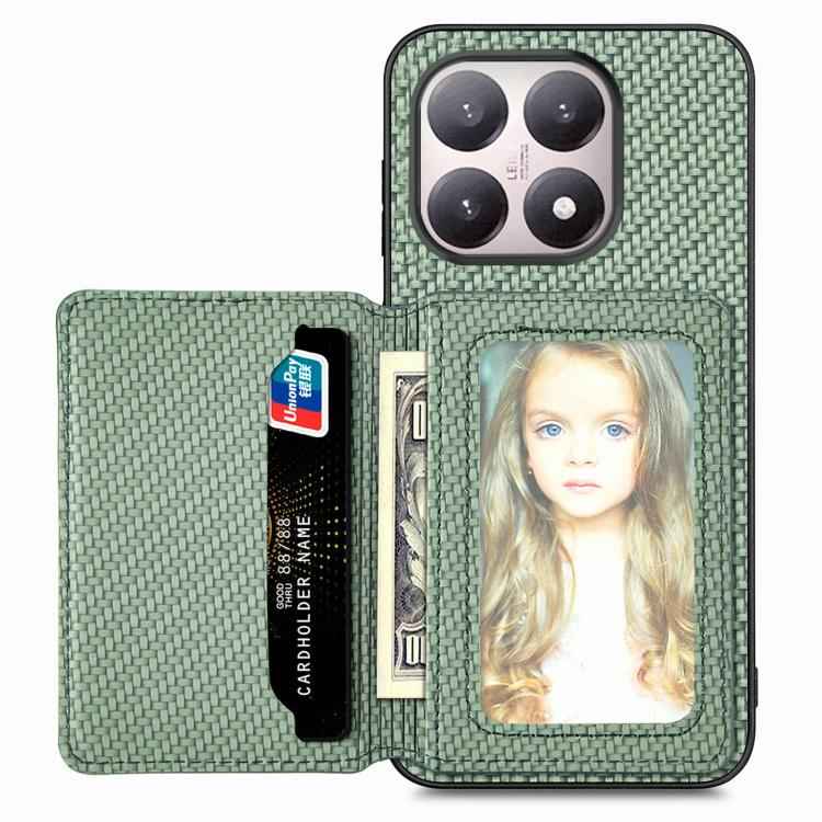 Carbon Fiber Magnetic Card Bag Phone Case, For Xiaomi 17 Pro Max, For Xiaomi 17 Pro, For Redmi 15C 5G / 4G Global 171mm, For Xiaomi 15T Pro, For Xiaomi 15T, For Redmi K80 Pro / Poco F7 Ultra, For Redmi K80 / Poco F7 Pro, For Redmi Turbo 4              ...