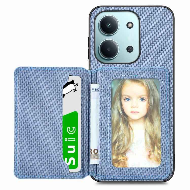 Carbon Fiber Magnetic Card Bag Phone Case, For Xiaomi 17 Pro Max, For Xiaomi 17 Pro, For Redmi 15C 5G / 4G Global 171mm, For Xiaomi 15T Pro, For Xiaomi 15T, For Redmi K80 Pro / Poco F7 Ultra, For Redmi K80 / Poco F7 Pro, For Redmi Turbo 4              ...