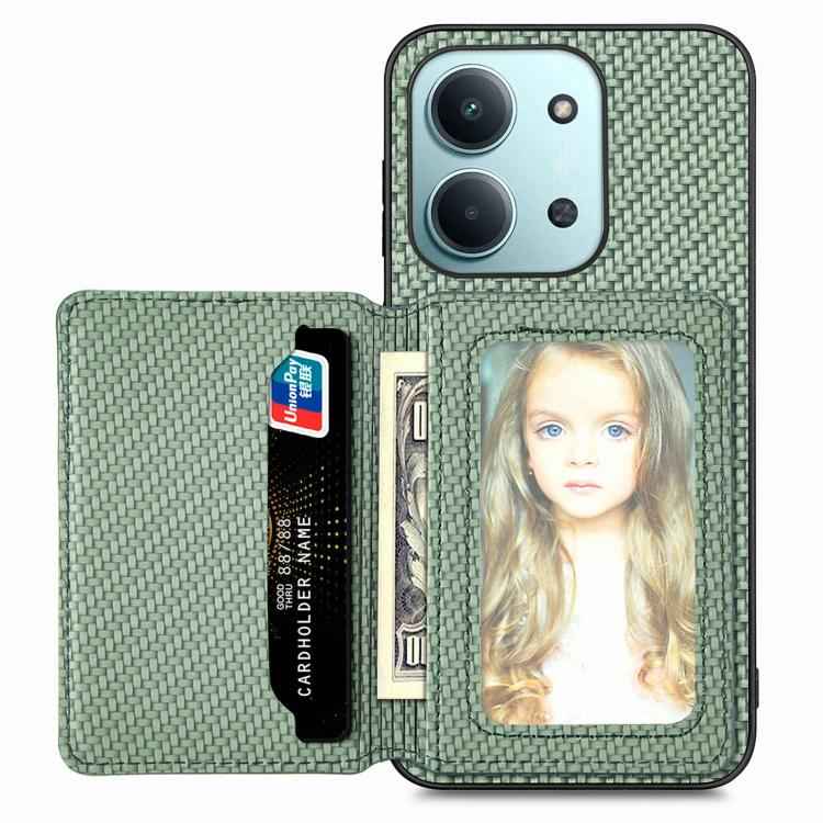 Carbon Fiber Magnetic Card Bag Phone Case, For Xiaomi 17 Pro Max, For Xiaomi 17 Pro, For Redmi 15C 5G / 4G Global 171mm, For Xiaomi 15T Pro, For Xiaomi 15T, For Redmi K80 Pro / Poco F7 Ultra, For Redmi K80 / Poco F7 Pro, For Redmi Turbo 4              ...