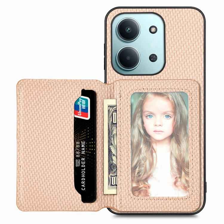 Carbon Fiber Magnetic Card Bag Phone Case, For Xiaomi 17 Pro Max, For Xiaomi 17 Pro, For Redmi 15C 5G / 4G Global 171mm, For Xiaomi 15T Pro, For Xiaomi 15T, For Redmi K80 Pro / Poco F7 Ultra, For Redmi K80 / Poco F7 Pro, For Redmi Turbo 4              ...