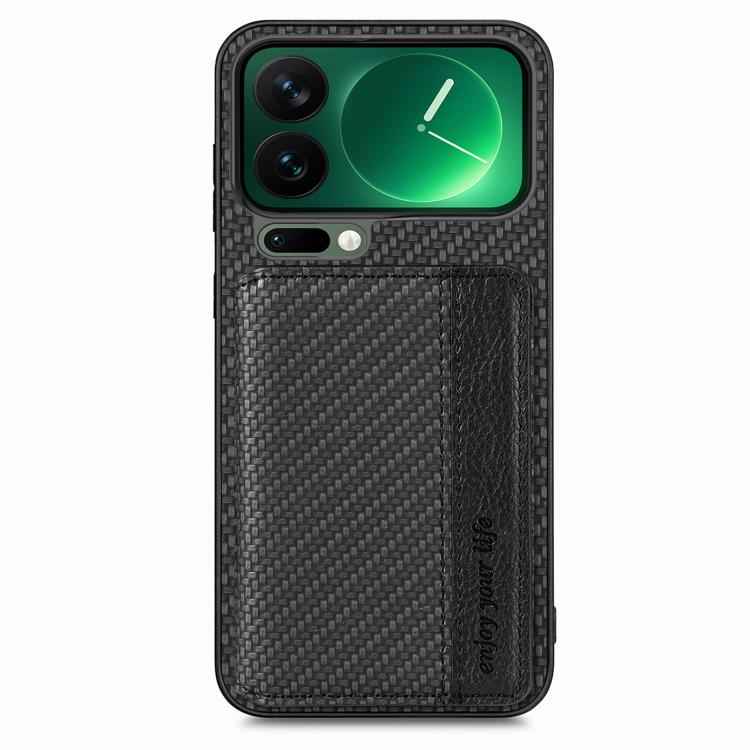 Carbon Fiber Magnetic Card Bag Phone Case, For Xiaomi 17 Pro Max, For Xiaomi 17 Pro, For Redmi 15C 5G / 4G Global 171mm, For Xiaomi 15T Pro, For Xiaomi 15T, For Redmi K80 Pro / Poco F7 Ultra, For Redmi K80 / Poco F7 Pro, For Redmi Turbo 4              ...