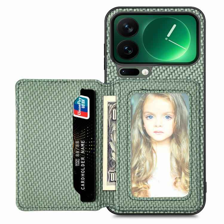 Carbon Fiber Magnetic Card Bag Phone Case, For Xiaomi 17 Pro Max, For Xiaomi 17 Pro, For Redmi 15C 5G / 4G Global 171mm, For Xiaomi 15T Pro, For Xiaomi 15T, For Redmi K80 Pro / Poco F7 Ultra, For Redmi K80 / Poco F7 Pro, For Redmi Turbo 4              ...