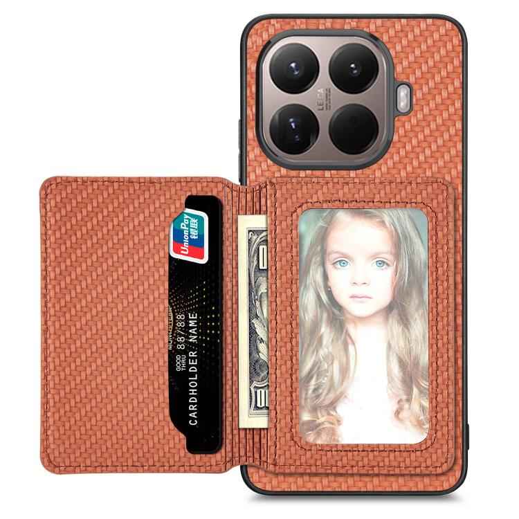 Carbon Fiber Magnetic Card Bag Phone Case, For Xiaomi 17 Pro Max, For Xiaomi 17 Pro, For Redmi 15C 5G / 4G Global 171mm, For Xiaomi 15T Pro, For Xiaomi 15T, For Redmi K80 Pro / Poco F7 Ultra, For Redmi K80 / Poco F7 Pro, For Redmi Turbo 4              ...