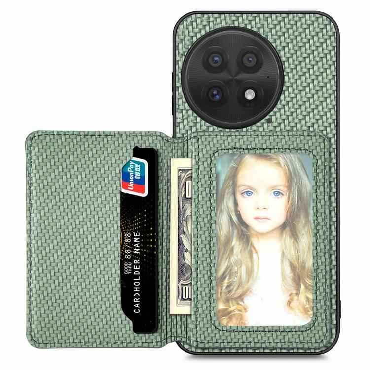 Carbon Fiber Magnetic Card Bag Phone Case, For OnePlus 15, For OnePlus 13, For OnePlus Nord CE 3 Lite, For OnePlus Nord CE2 Lite 5G