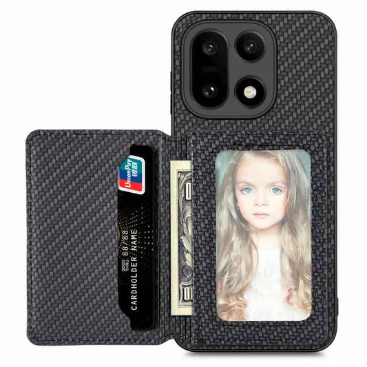 Carbon Fiber Magnetic Card Bag Phone Case, For OnePlus 15, For OnePlus 13, For OnePlus Nord CE 3 Lite, For OnePlus Nord CE2 Lite 5G