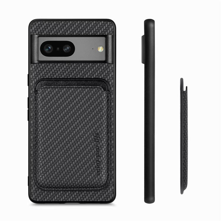 Carbon Fiber Leather Card Magsafe Phone Case, For Google Pixel 7, For Google Pixel 6