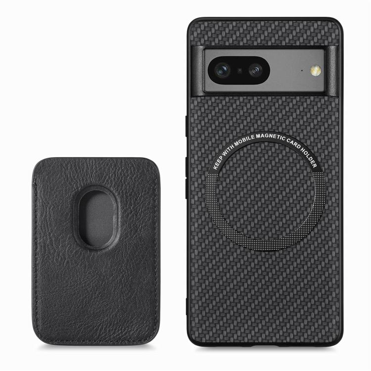 Carbon Fiber Leather Card Magsafe Phone Case, For Google Pixel 7, For Google Pixel 6