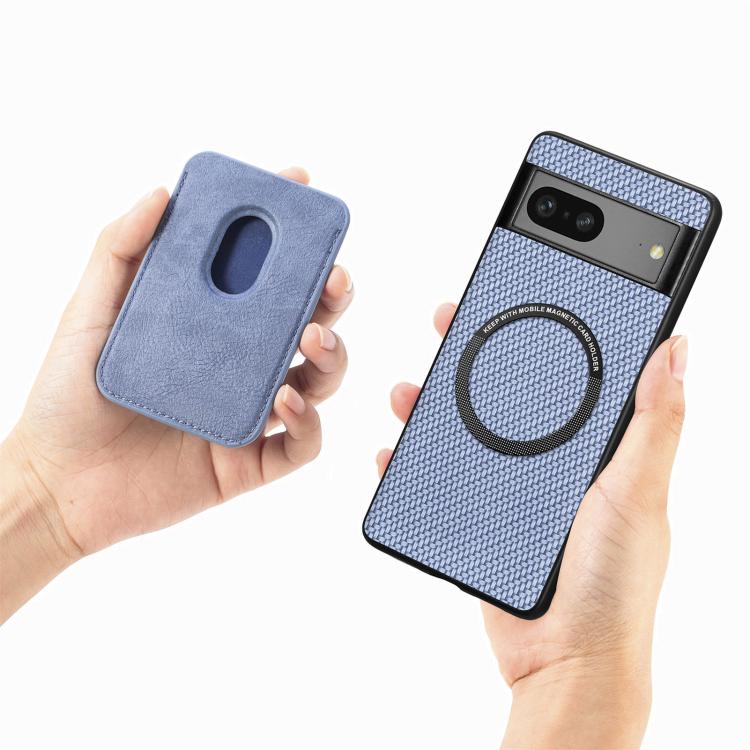 Carbon Fiber Leather Card Magsafe Phone Case, For Google Pixel 7, For Google Pixel 6