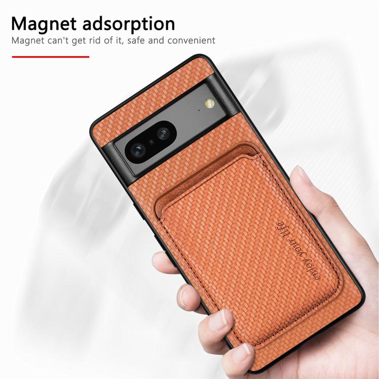 Carbon Fiber Leather Card Magsafe Phone Case, For Google Pixel 7, For Google Pixel 6