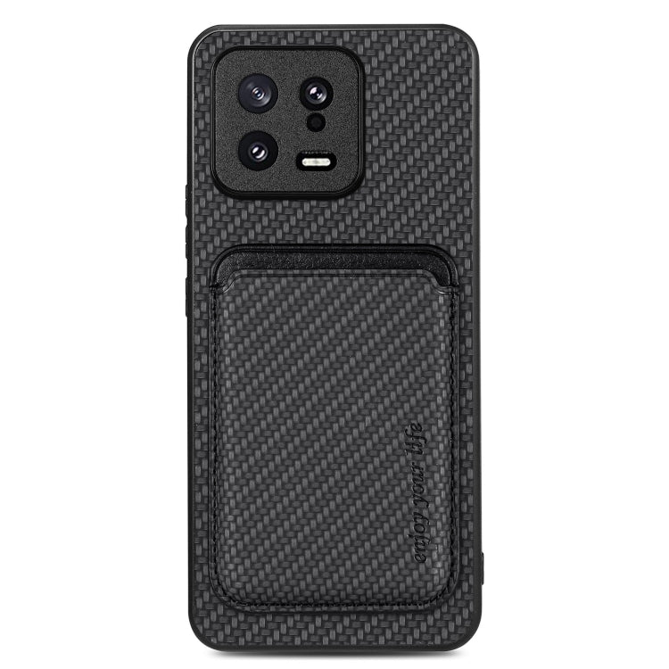 Carbon Fiber Leather Card Magnetic Phone Case