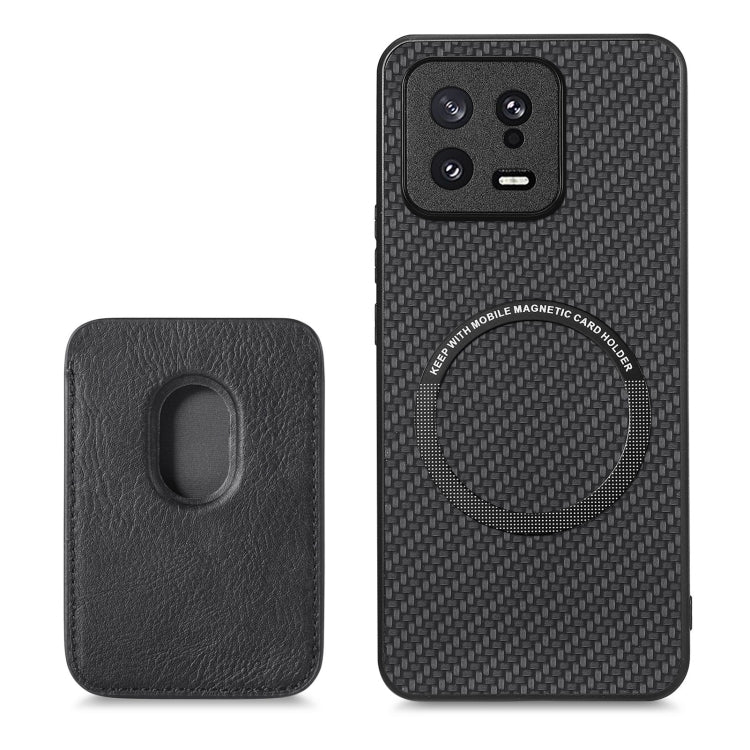 Carbon Fiber Leather Card Magnetic Phone Case