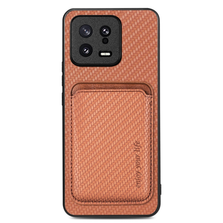 Carbon Fiber Leather Card Magnetic Phone Case