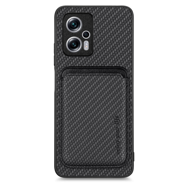 Carbon Fiber Leather Card Magnetic Phone Case