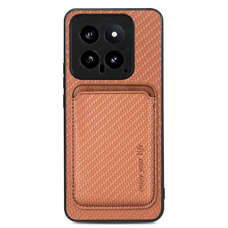 Carbon Fiber Leather Card Magnetic Phone Case, For Xiaomi Redmi Note 14 5G, For Xiaomi Redmi Note 14 Pro+ 5G, For Xiaomi Redmi Note 14 Pro 5G, For Redmi A3, For Xiaomi Redmi Note 13 Pro 4G, For Xiaomi 14 Pro, For Xiaomi 14, For Xiaomi 13 Pro           ...