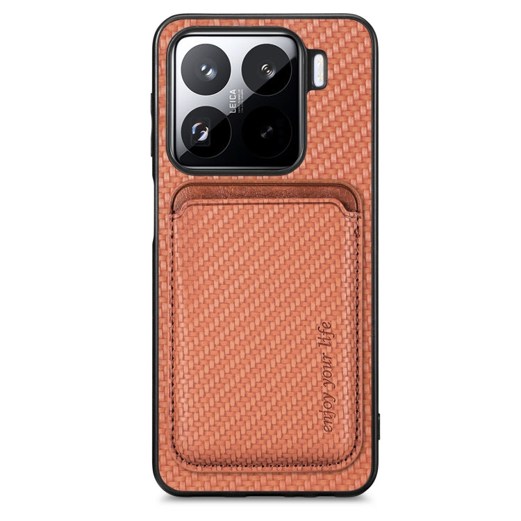 Carbon Fiber Leather Card Magnetic Phone Case, For Redmi 15C 5G / 4G Glodal 171mm, For Xiaomi 15T Pro, For Xiaomi 15T, For Redmi K80 Pro / Poco F7 Ultra, For Redmi K80 / Poco F7 Pro, For Redmi Turbo 4, For Xiaomi Poco X7 Pro, For Xiaomi 15 Pro         ...