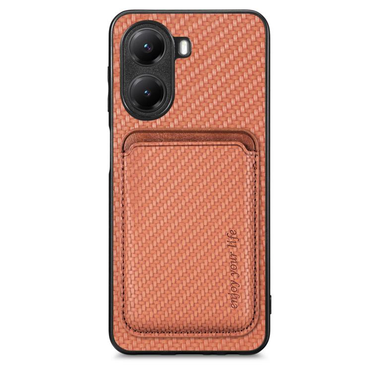 Carbon Fiber Leather Card Magnetic Phone Case, For Redmi 15C 5G / 4G Glodal 171mm, For Xiaomi 15T Pro, For Xiaomi 15T, For Redmi K80 Pro / Poco F7 Ultra, For Redmi K80 / Poco F7 Pro, For Redmi Turbo 4, For Xiaomi Poco X7 Pro, For Xiaomi 15 Pro         ...