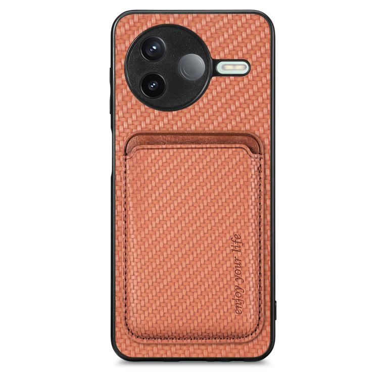 Carbon Fiber Leather Card Magnetic Phone Case, For Redmi 15C 5G / 4G Glodal 171mm, For Xiaomi 15T Pro, For Xiaomi 15T, For Redmi K80 Pro / Poco F7 Ultra, For Redmi K80 / Poco F7 Pro, For Redmi Turbo 4, For Xiaomi Poco X7 Pro, For Xiaomi 15 Pro         ...