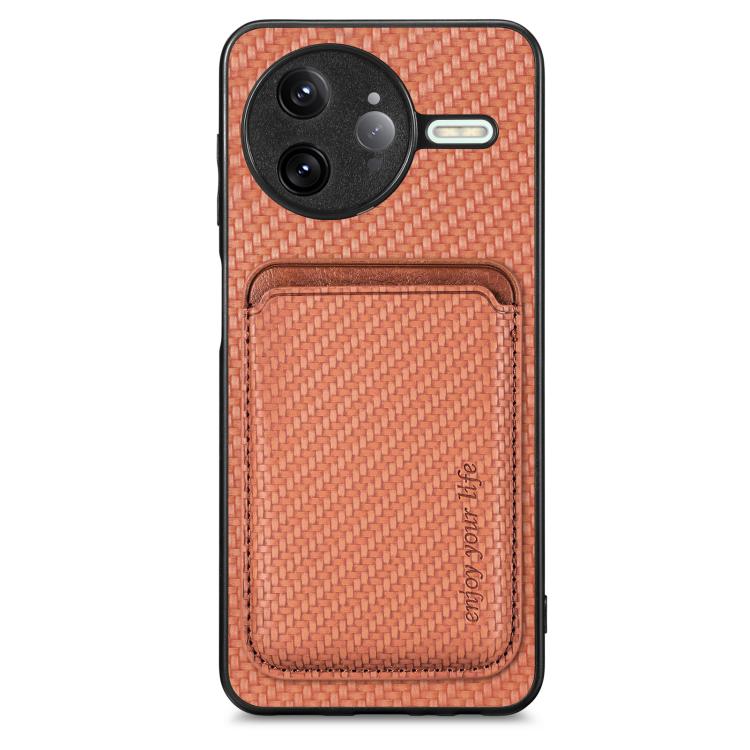 Carbon Fiber Leather Card Magnetic Phone Case, For Redmi 15C 5G / 4G Glodal 171mm, For Xiaomi 15T Pro, For Xiaomi 15T, For Redmi K80 Pro / Poco F7 Ultra, For Redmi K80 / Poco F7 Pro, For Redmi Turbo 4, For Xiaomi Poco X7 Pro, For Xiaomi 15 Pro         ...