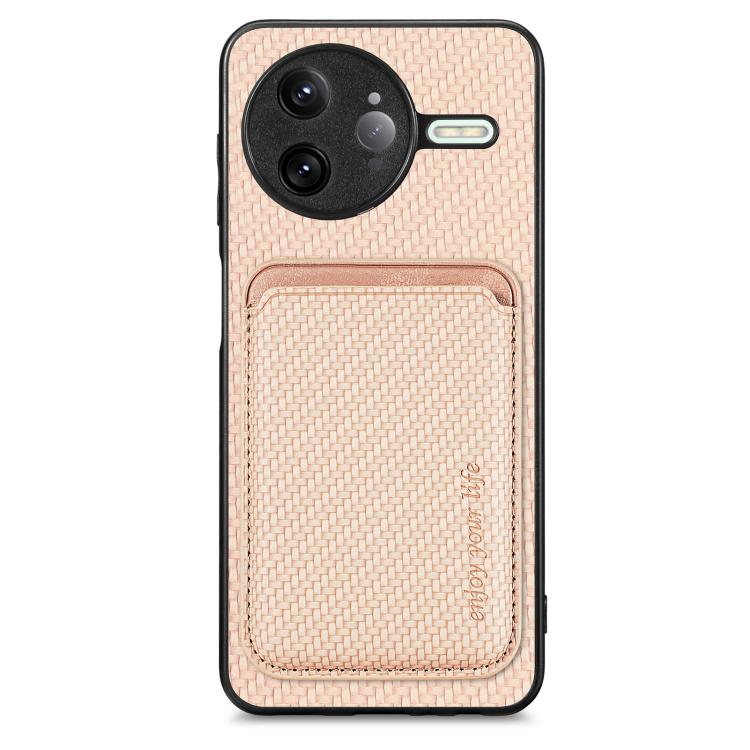 Carbon Fiber Leather Card Magnetic Phone Case, For Redmi 15C 5G / 4G Glodal 171mm, For Xiaomi 15T Pro, For Xiaomi 15T, For Redmi K80 Pro / Poco F7 Ultra, For Redmi K80 / Poco F7 Pro, For Redmi Turbo 4, For Xiaomi Poco X7 Pro, For Xiaomi 15 Pro         ...