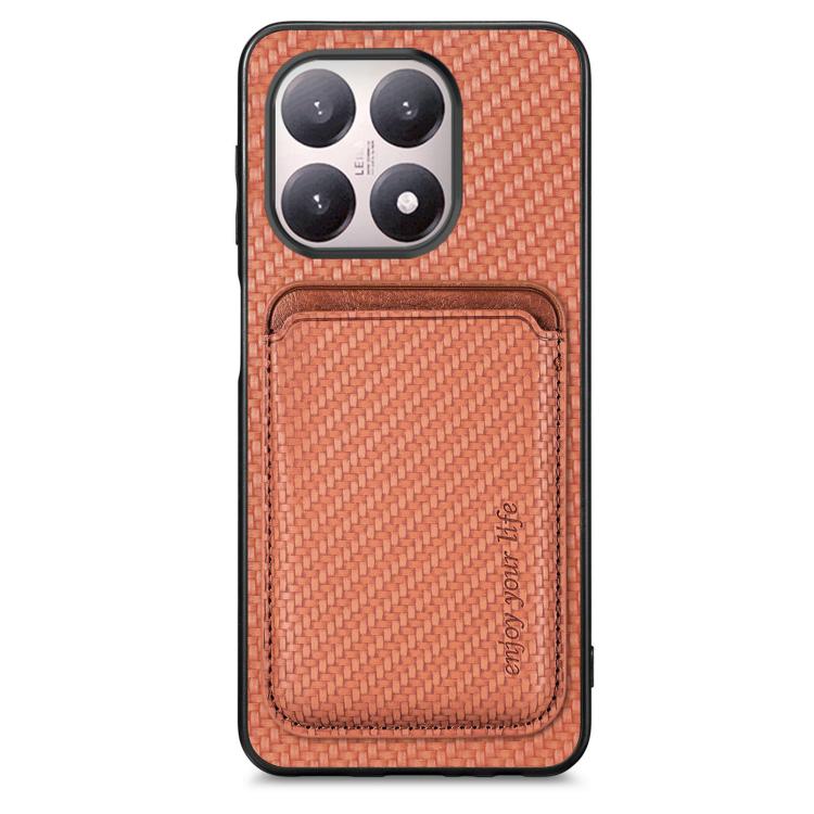 Carbon Fiber Leather Card Magnetic Phone Case, For Redmi 15C 5G / 4G Glodal 171mm, For Xiaomi 15T Pro, For Xiaomi 15T, For Redmi K80 Pro / Poco F7 Ultra, For Redmi K80 / Poco F7 Pro, For Redmi Turbo 4, For Xiaomi Poco X7 Pro, For Xiaomi 15 Pro         ...
