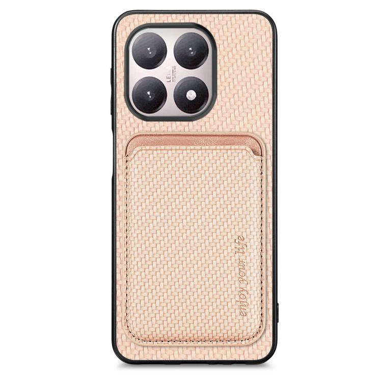Carbon Fiber Leather Card Magnetic Phone Case, For Redmi 15C 5G / 4G Glodal 171mm, For Xiaomi 15T Pro, For Xiaomi 15T, For Redmi K80 Pro / Poco F7 Ultra, For Redmi K80 / Poco F7 Pro, For Redmi Turbo 4, For Xiaomi Poco X7 Pro, For Xiaomi 15 Pro         ...